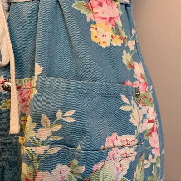 Ralph Lauren VTG 90s Blue Label Floral Denim 90s Apron Wrap Dress - Picture 3 of 13